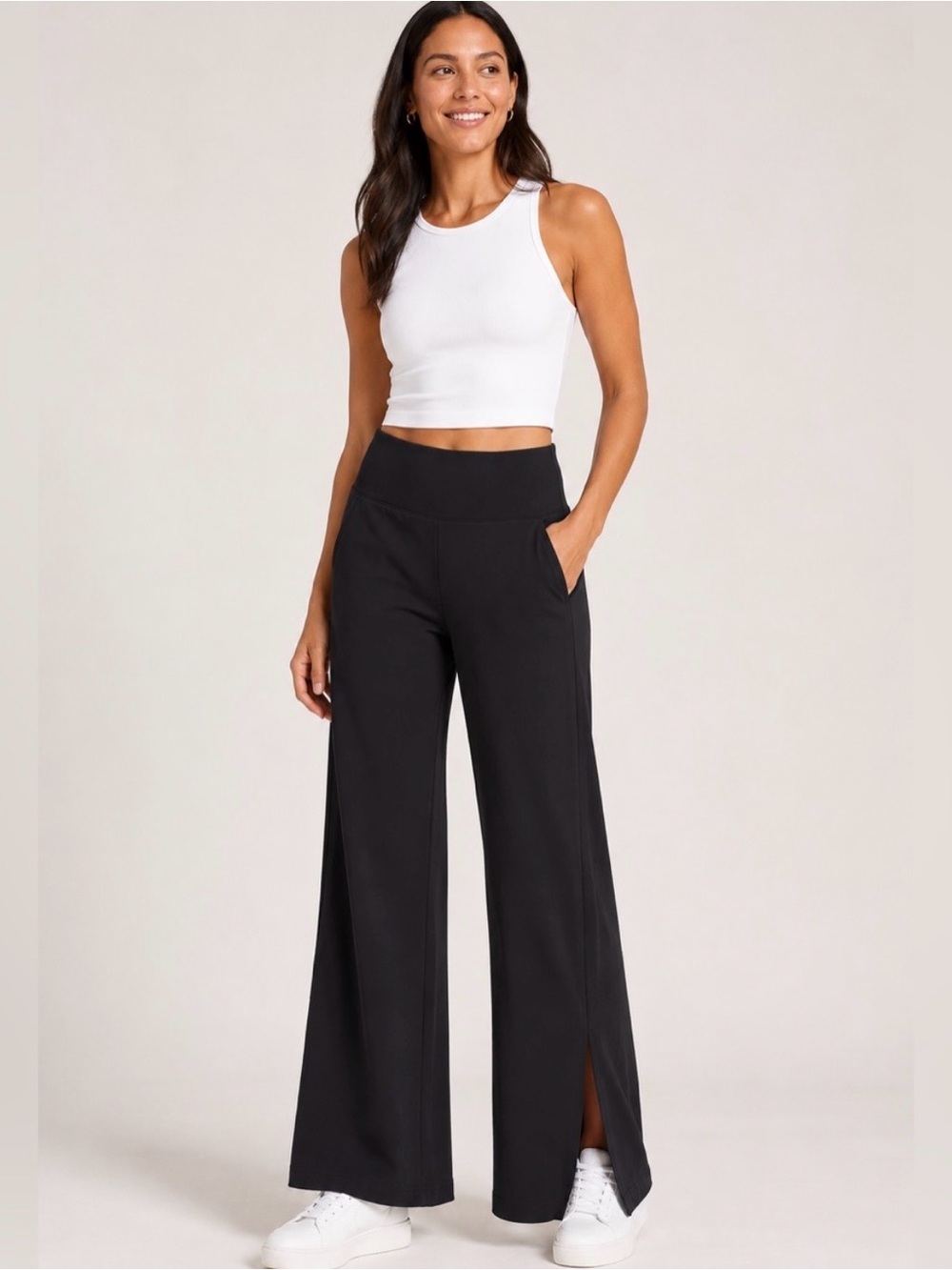 Athleta Venice Wide Leg Flare split Hem Pants size medium